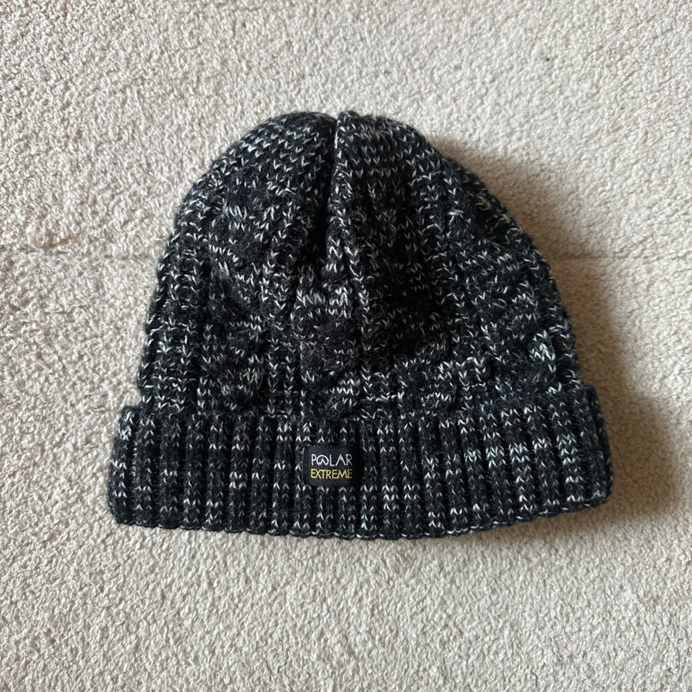 Black and Gray Knit Beanie